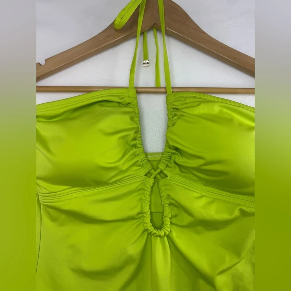 NWT MICHAEL Michae Kors Limeade Key Hole One Piece Swimsuit Woman’s Size 10 - Picture 2 of 6